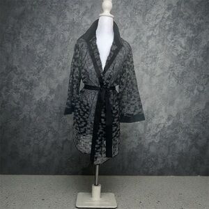 Lafayette 148..Sheer, silk blend Belted jacket